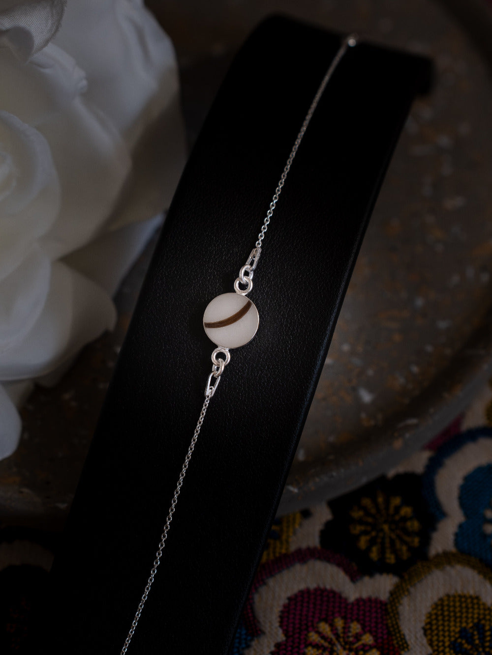 Bracelet - bijou en lait maternel et mèche de cheveux