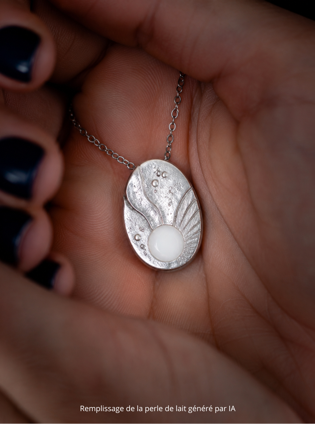 collier au lait maternel, collier souvenir de maternité, bijou au lait maternel